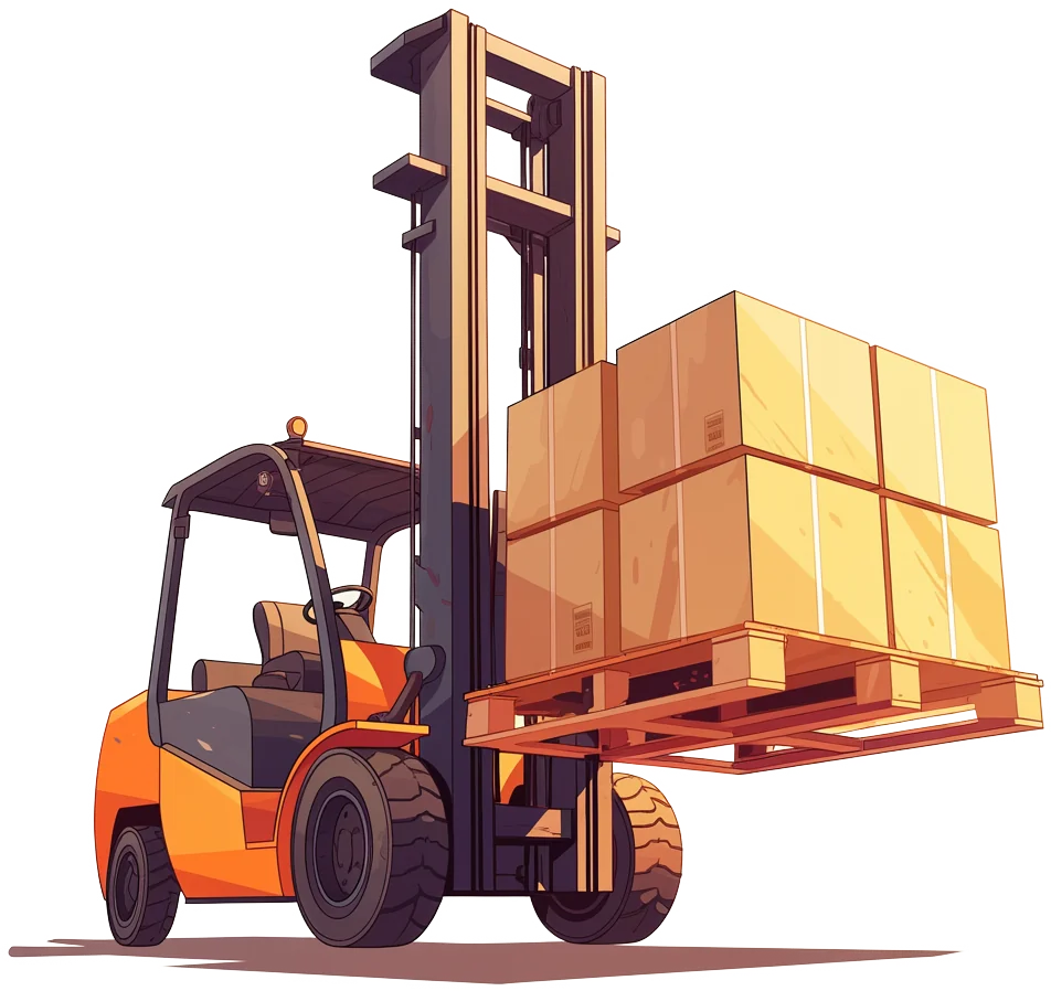 Forklift illustration representing website maintenance and management support