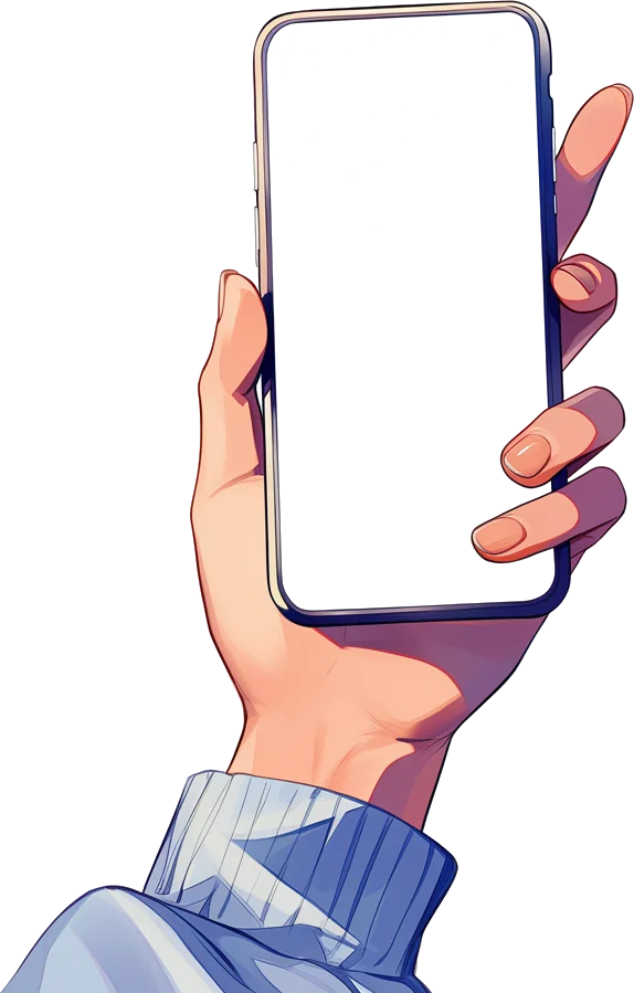 Smartphone displaying a responsive website, representing web design and development