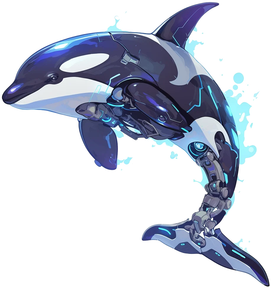 Orca illustration representing Bellingham Design's AI solutions services